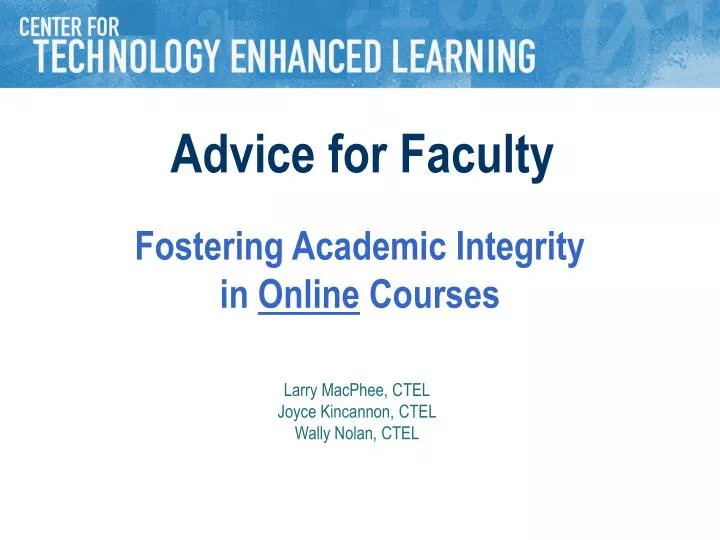 fostering academic integrity in online courses