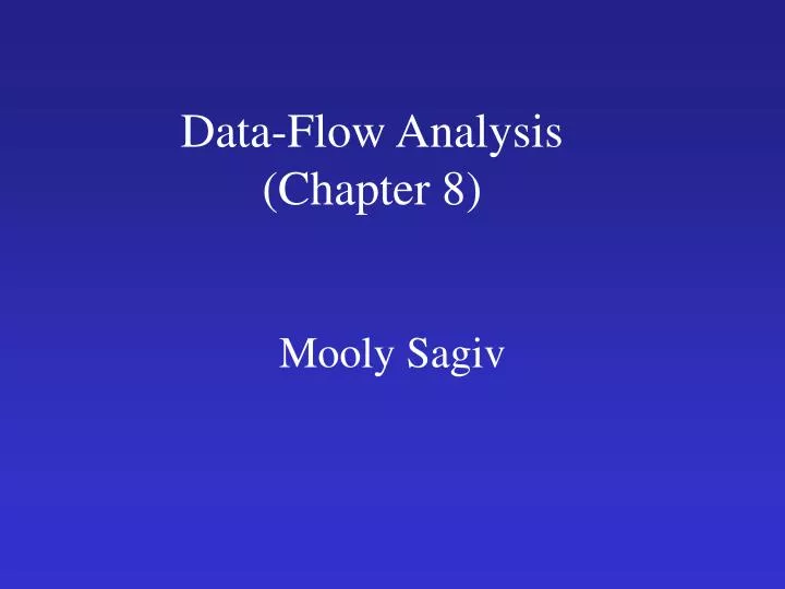 data flow analysis chapter 8