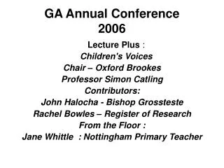 GA Annual Conference 2006