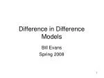 Difference in Difference Models - slide 1