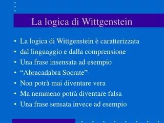 La logica di Wittgenstein