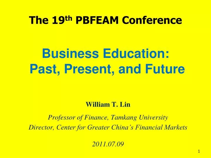 business education past present and future