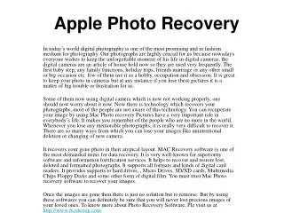 Apple Photo Recovery