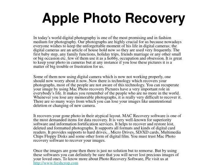 apple photo recovery
