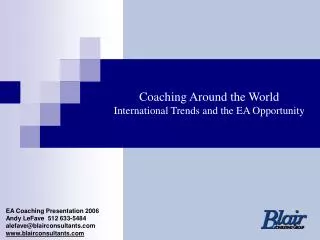 Coaching Around the World International Trends and the EA Opportunity