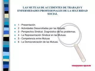 LAS MUTUAS DE ACCIDENTES DE TRABAJO Y ENFERMEDADES PROFESIONALES DE LA SEGURIDAD SOCIAL