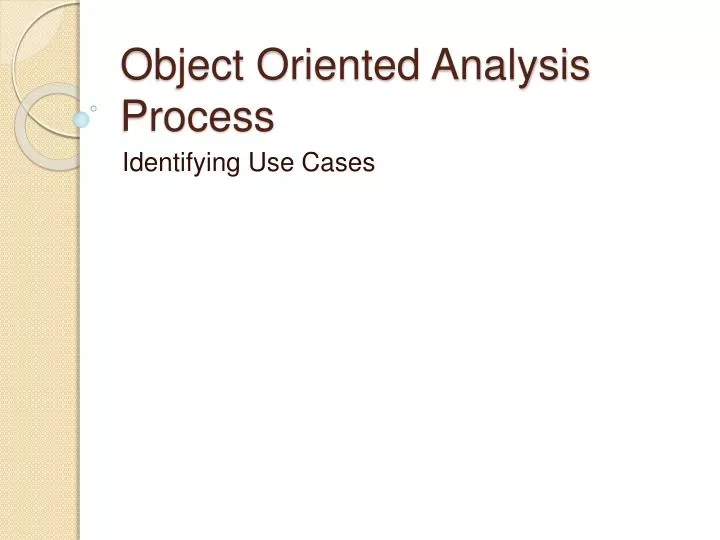 object oriented analysis process