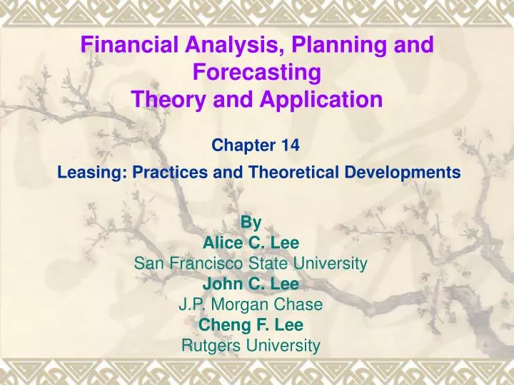 financial analysis planning and forecasting theory and application