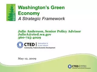 Washington’s Green Economy A Strategic Framework