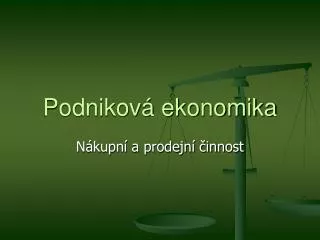 podnikov ekonomika