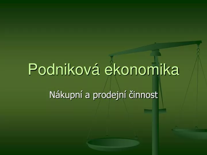 podnikov ekonomika