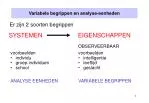 Variabele begrippen en analyse-eenheden - slide 1