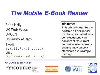 The Mobile E-Book Reader