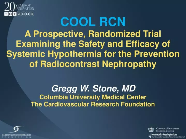 gregg w stone md columbia university medical center the cardiovascular research foundation