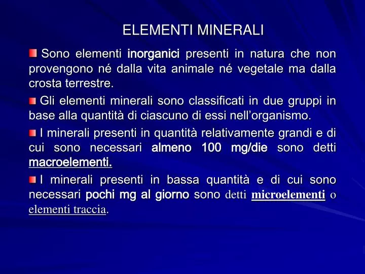 elementi minerali