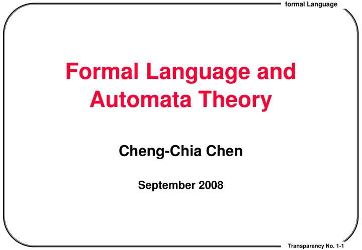 formal language and automata theory