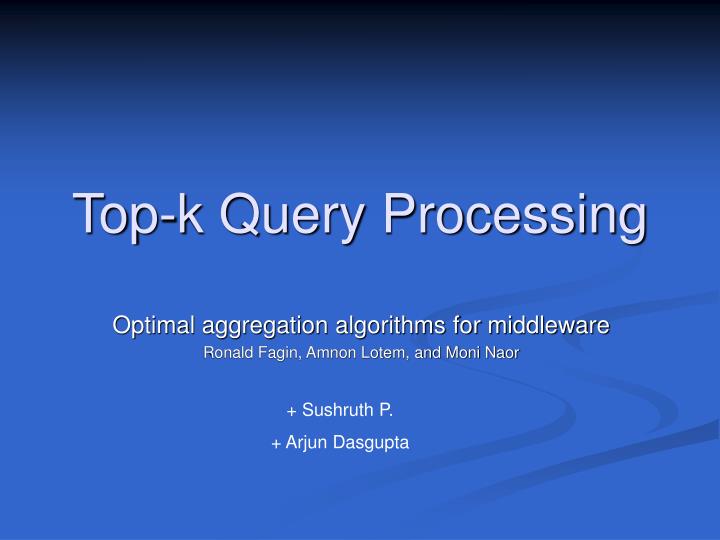 top k query processing