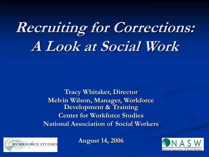 recruiting for corrections a look at social work