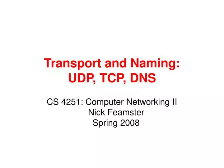 transport and naming udp tcp dns