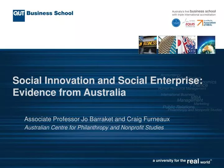 social innovation and social enterprise evidence from australia