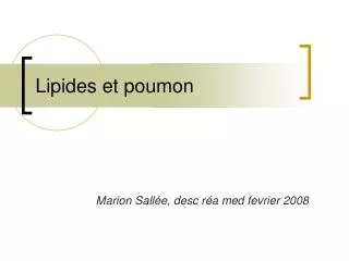 lipides et poumon