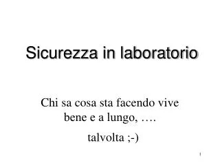 sicurezza in laboratorio