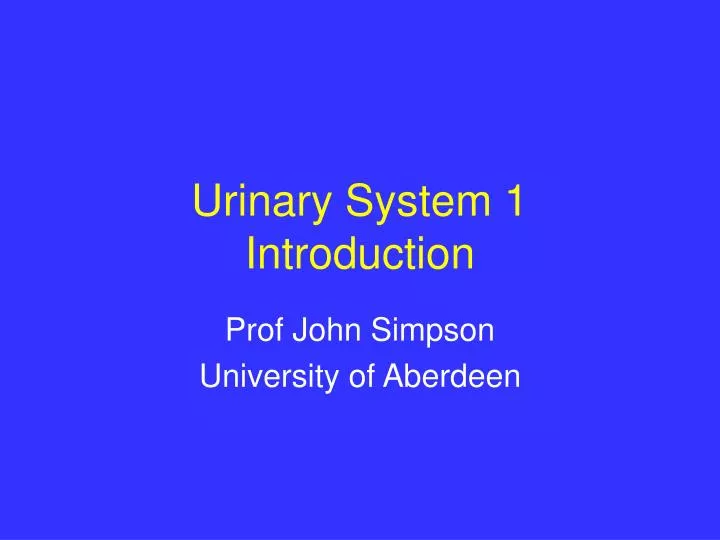 urinary system 1 introduction
