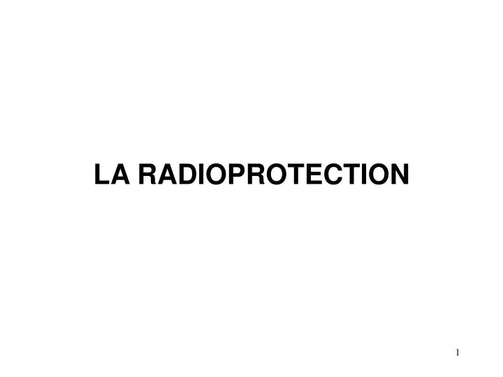 la radioprotection
