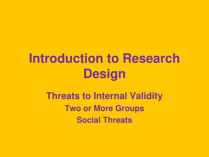 introduction to research design