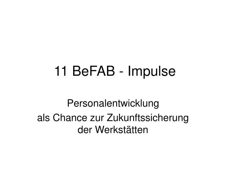 11 befab impulse