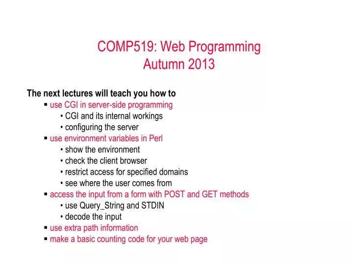 comp519 web programming autumn 2013