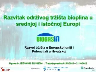 razvitak odr ivog tr i ta bioplina u srednjoj i isto noj europi