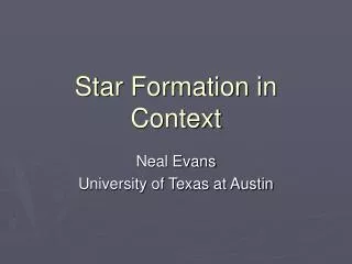 Star Formation in Context