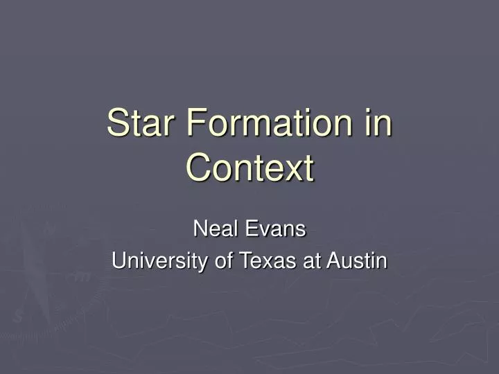 star formation in context