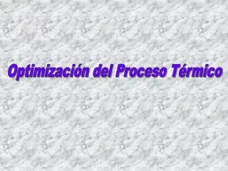 Optimización del Proceso Térmico