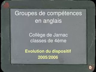 groupes de comp tences en anglais coll ge de jarnac classes de 4 me