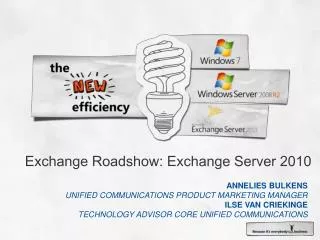 Exchange Roadshow: Exchange Server 2010