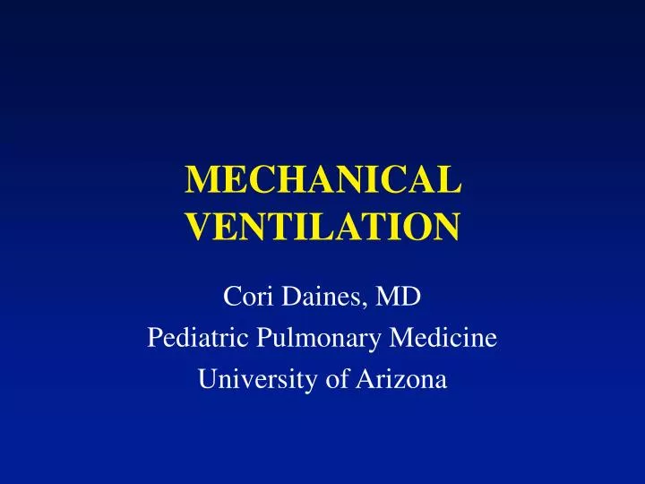 mechanical ventilation