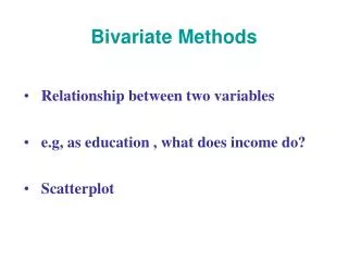 Bivariate Methods