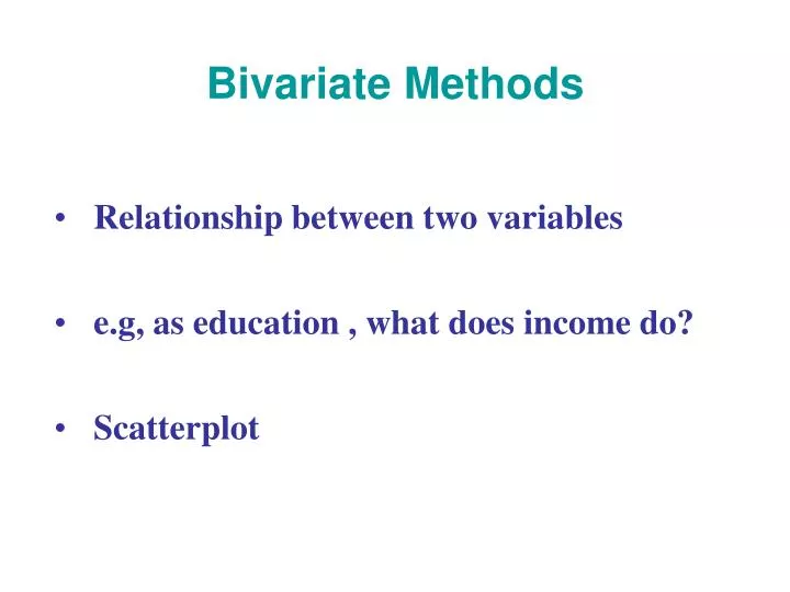 bivariate methods