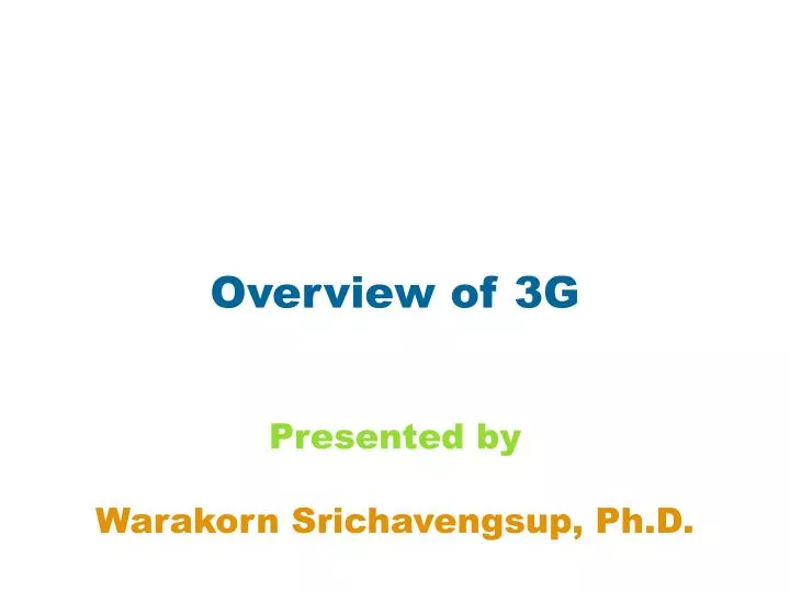 overview of 3g