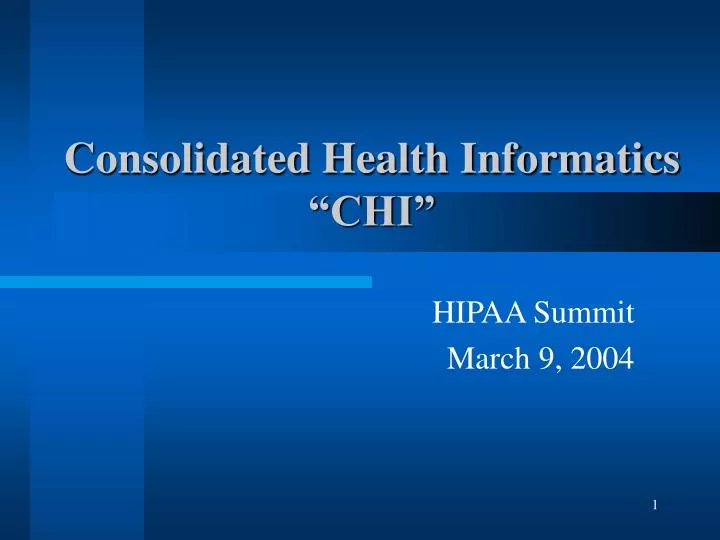 consolidated health informatics chi