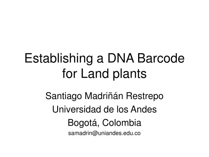 establishing a dna barcode for land plants