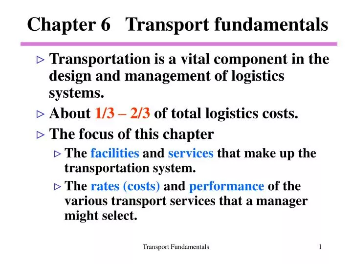 chapter 6 transport fundamentals