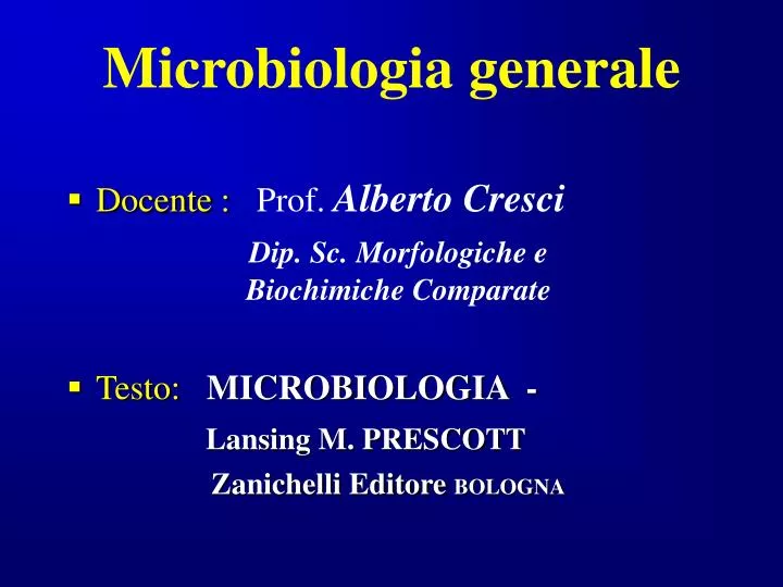 microbiologia generale