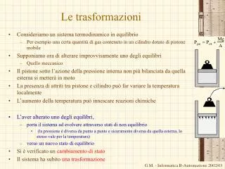 le trasformazioni