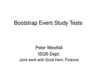 Bootstrap Event Study Tests