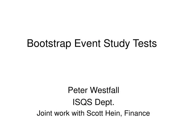 bootstrap event study tests