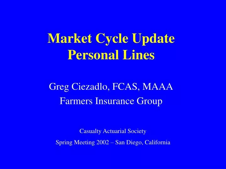 market cycle update personal lines