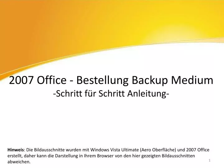 2007 office bestellung backup medium schritt f r schritt anleitung